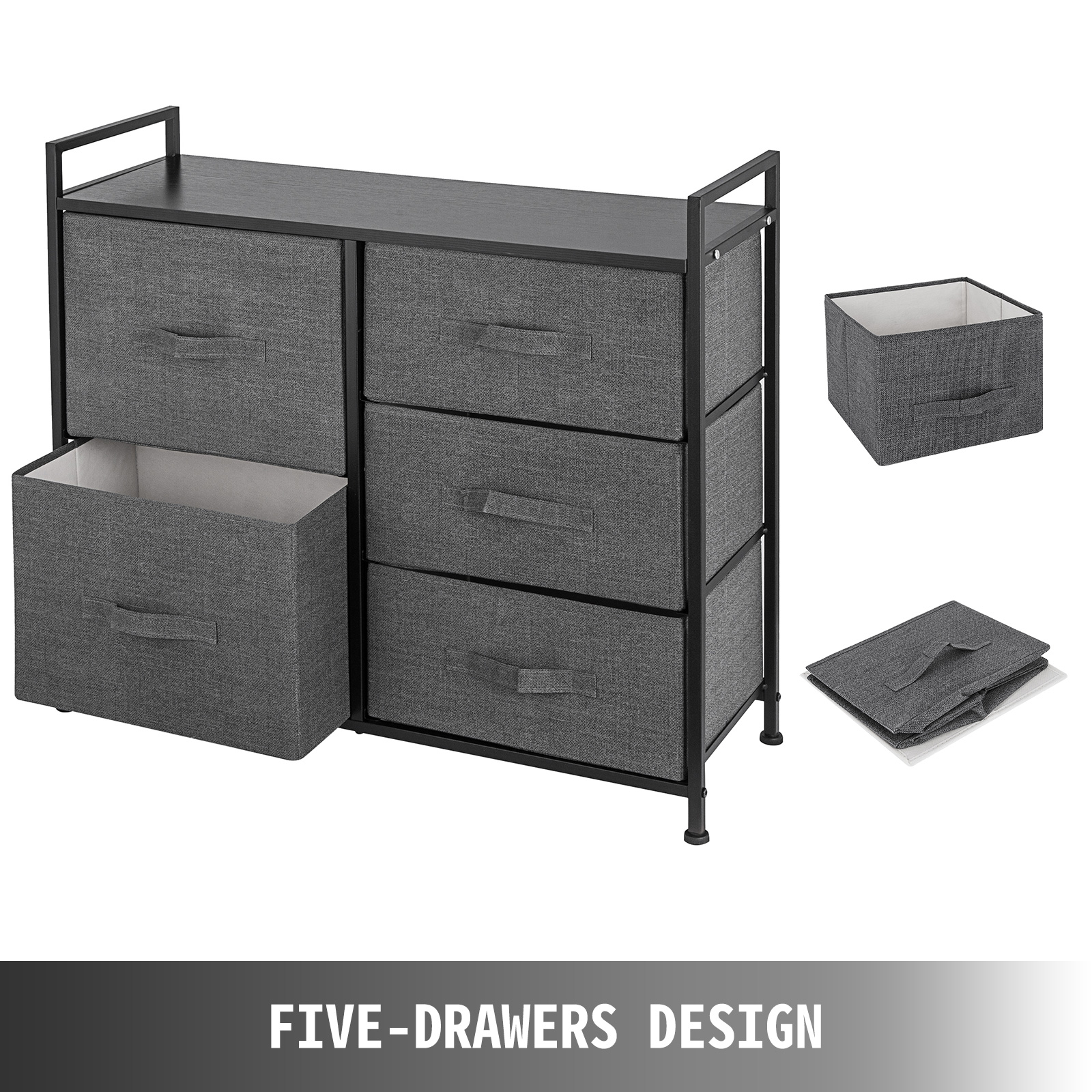 Mdesign Tall Drawer Organizer Storage Tower With 5 Drawers, Light