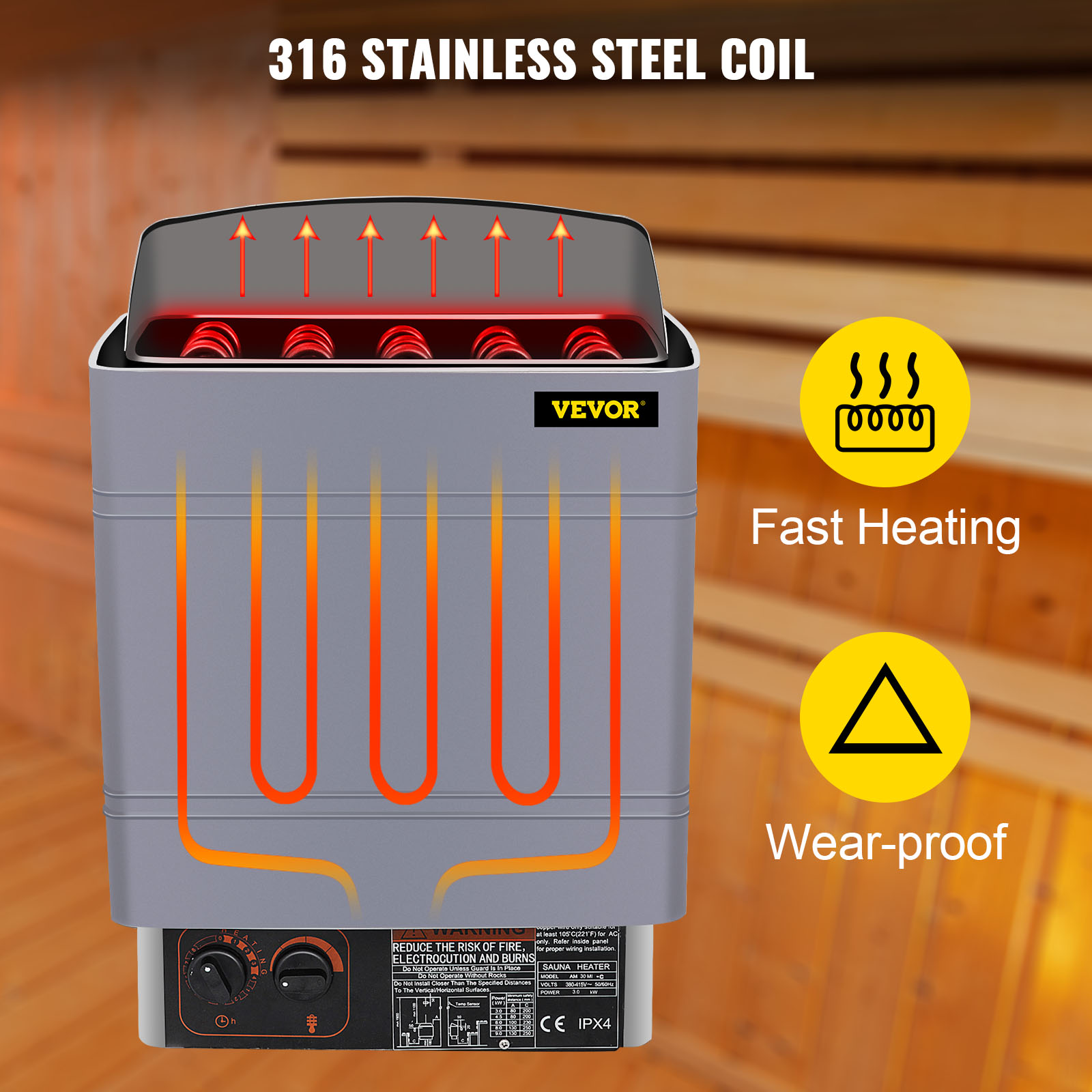 VEVOR Sauna Heater 9KW Dry Steam Bath Sauna Heater Stove 220V240V with