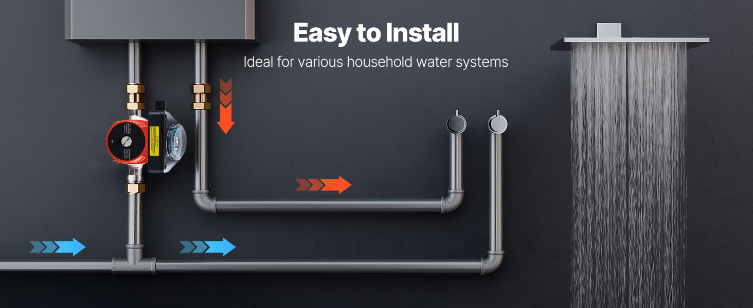 pump installed at water heater
