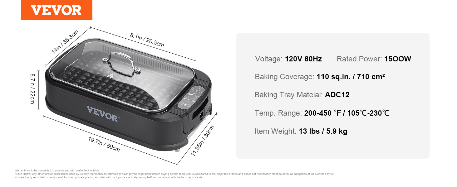 Smokeless Indoor Grill, 110 sq.in 1500W Electric BBQ Grill with Non-Stick  Surface, Adjustable Temperature, Turbo Smoke Extractor, Detachable  Dishwasher-safe Smokeless Grill for Party Camping