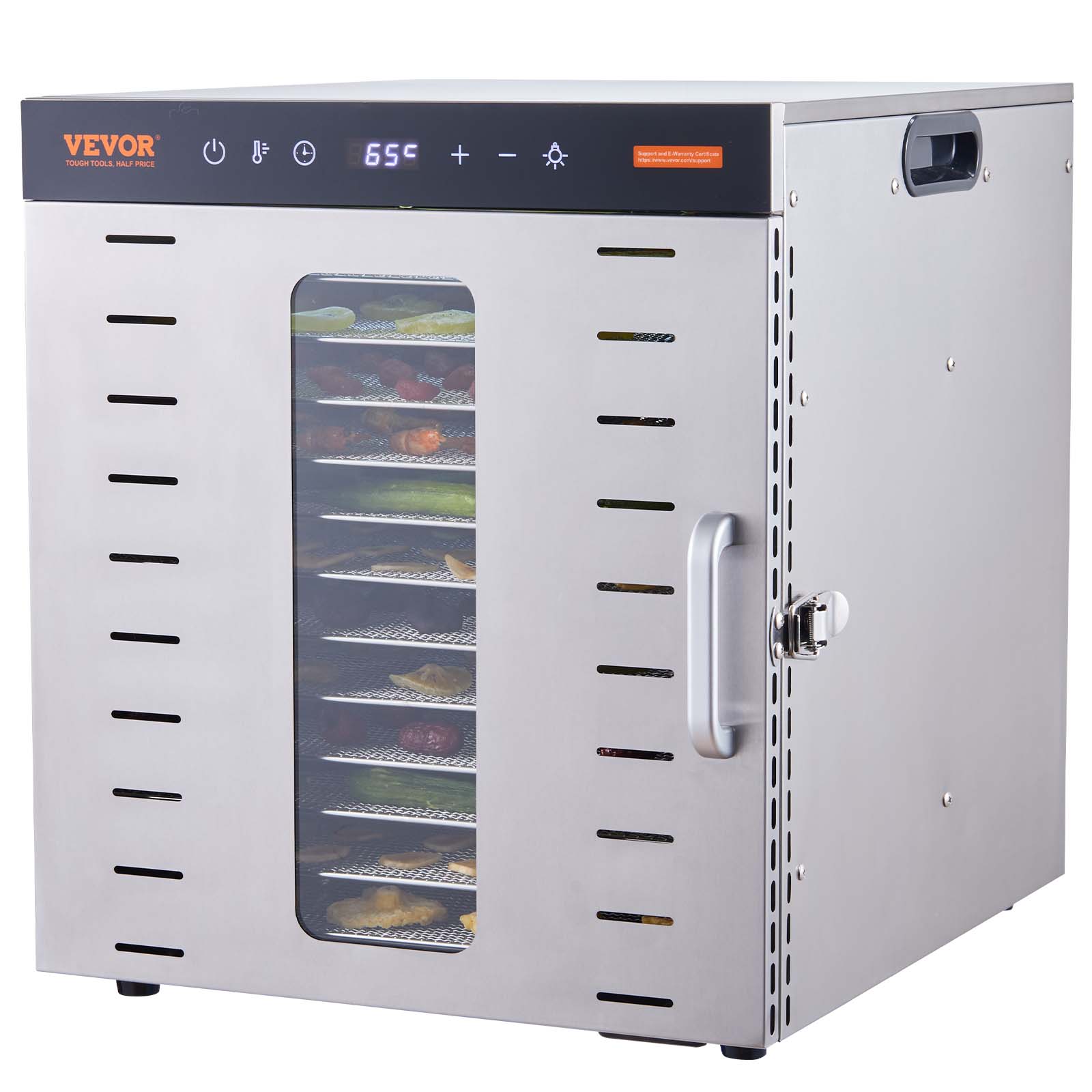 VEVOR 6/10 Trays Food Dehydrator Machine Stainless Steel Jerky Fruit Drying - Imagen 12 de 38