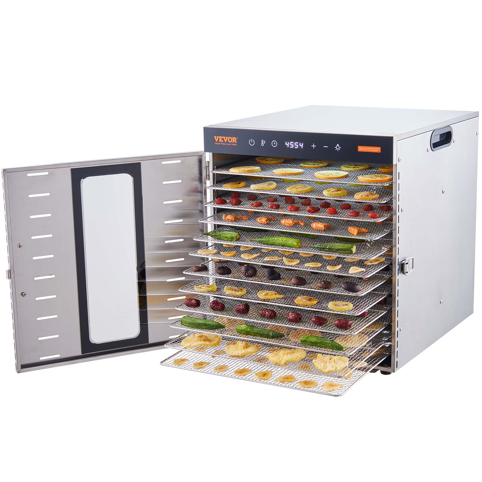 VEVOR 6/10 Trays Food Dehydrator Machine Stainless Steel Jerky Fruit Drying - Imagen 14 de 38