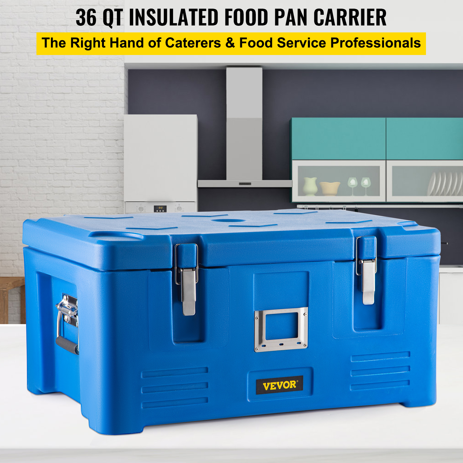 Insulated Food Pan Carrier 3 Pans & Hot Cold Drink Soup Server w/Base ...