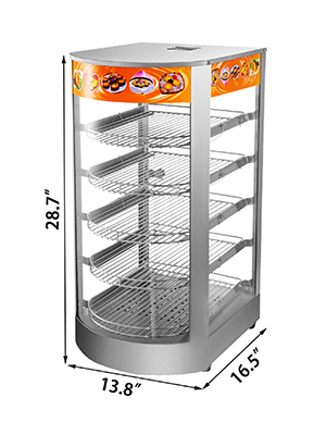 VEVOR Commercial Food Warmer Display 2 Tiers, 800W Pizza Warmer Countertop P