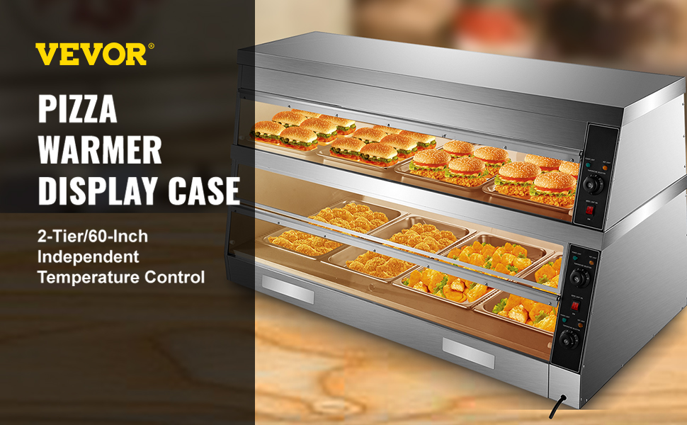 VEVOR VEVOR Commercial Food Warmer Display Case Bain Marie 2Tier Pizza
