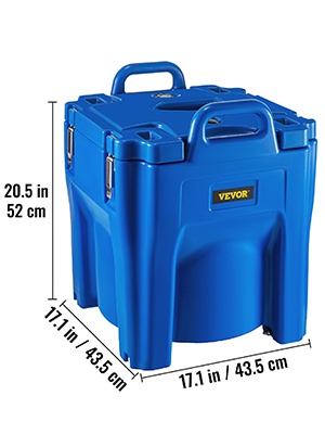 Insulated Beverage Carrier,8 Gal/30 L,w/ Base,Blue