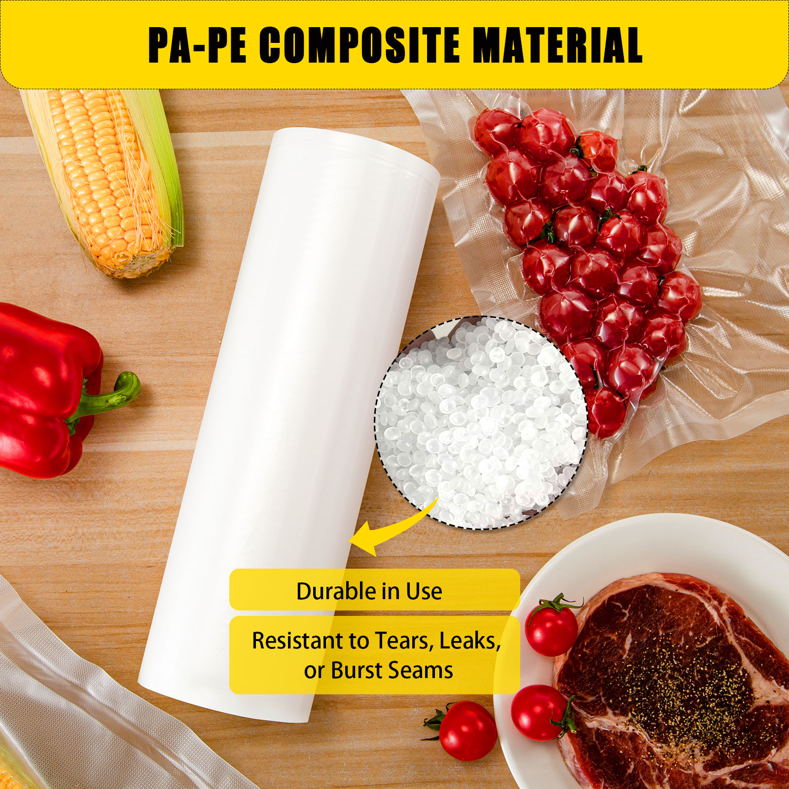 Vacuum Sealer Bags 8x12 | 400 Bags - Bulk | Pre-Cut Embossed Vacuum Bags for Food | BPA Free