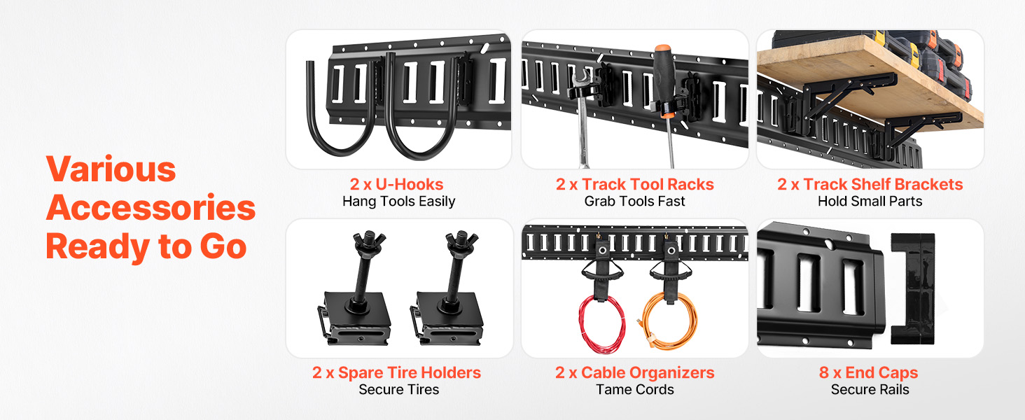 U-shaped hooks holding tools