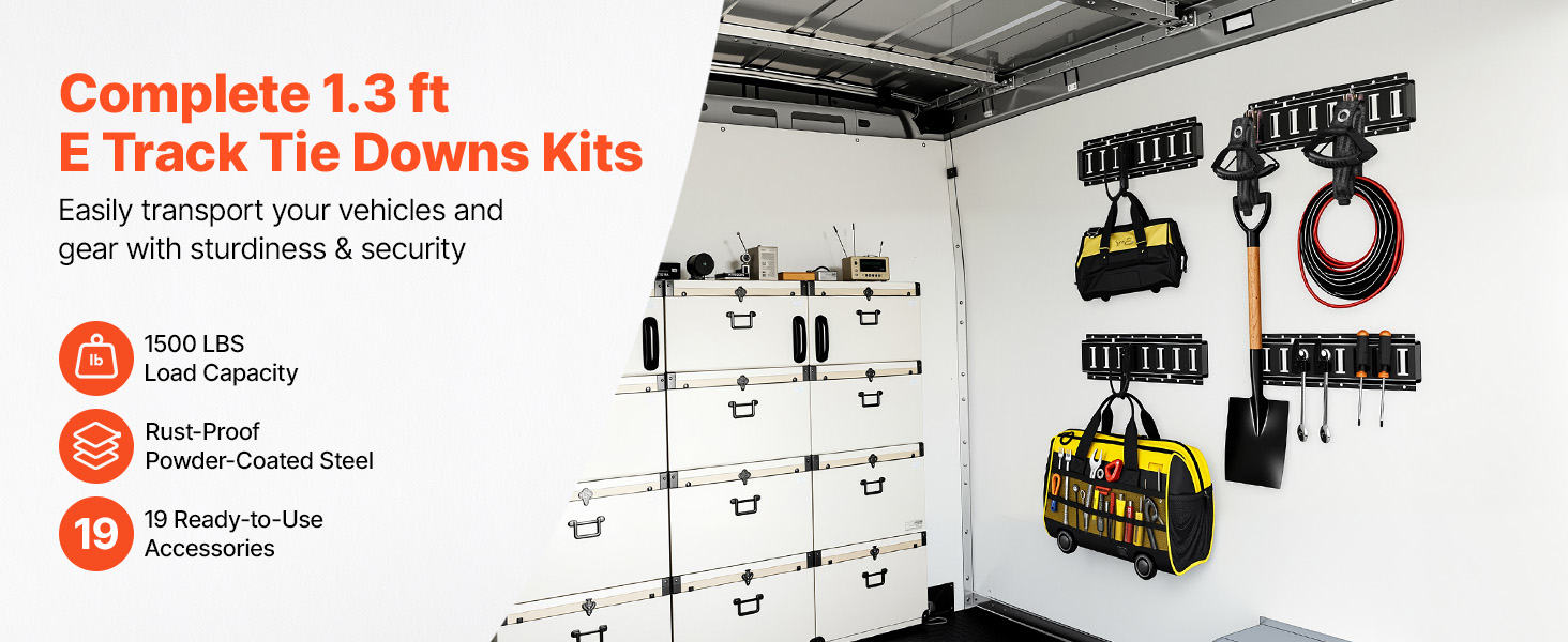 E-track rails installed in trailer