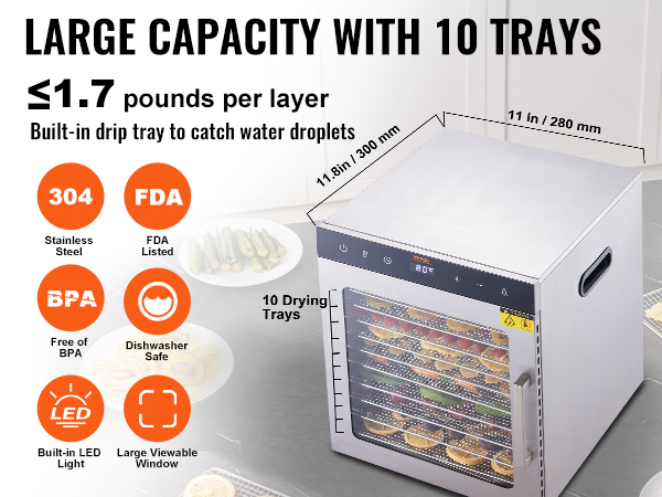 80 Layers Industrial Food Dehydrator -130.75 sq.ft Drying Area