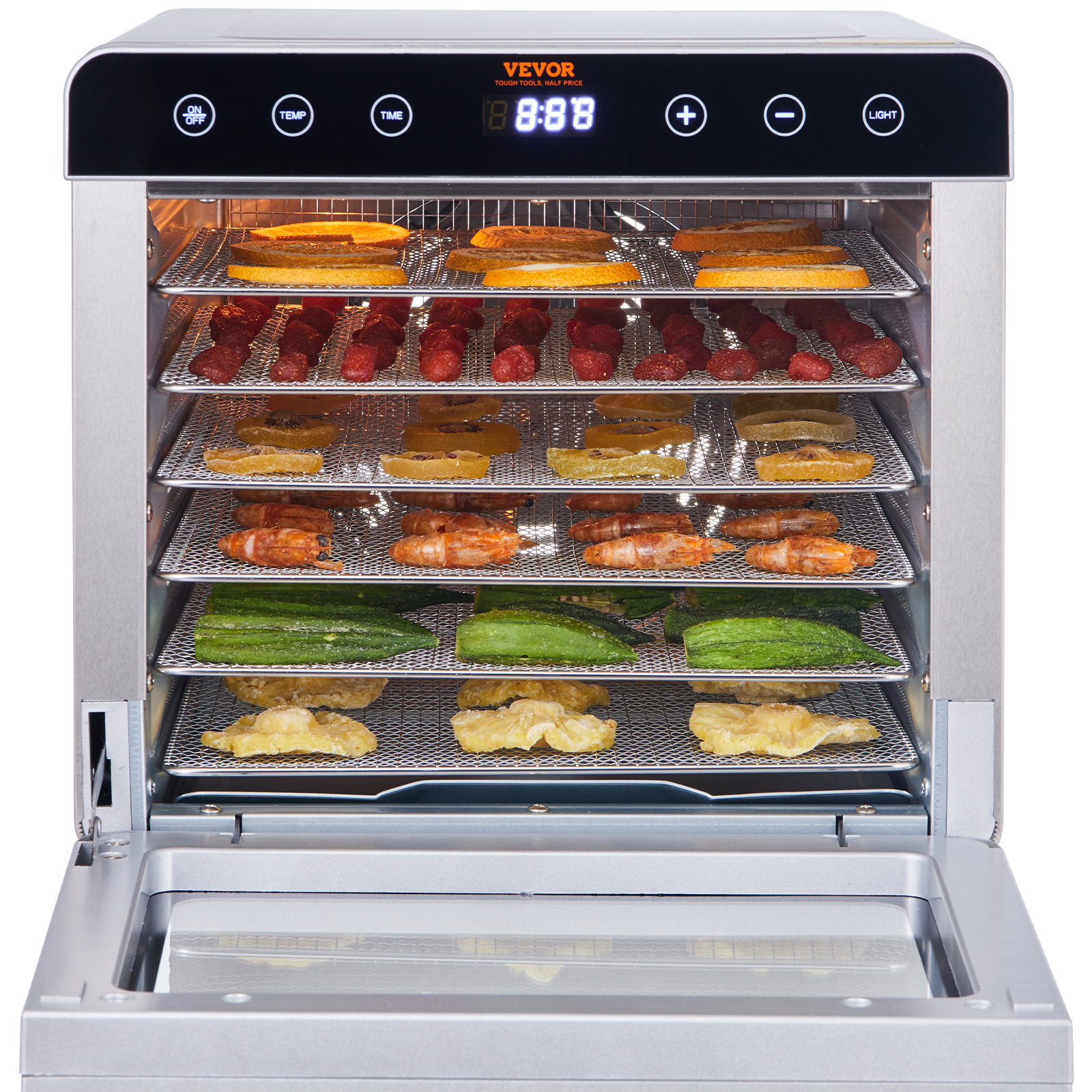 VEVOR 6/10 Trays Food Dehydrator Machine Stainless Steel Jerky Fruit Drying - Imagen 36 de 38