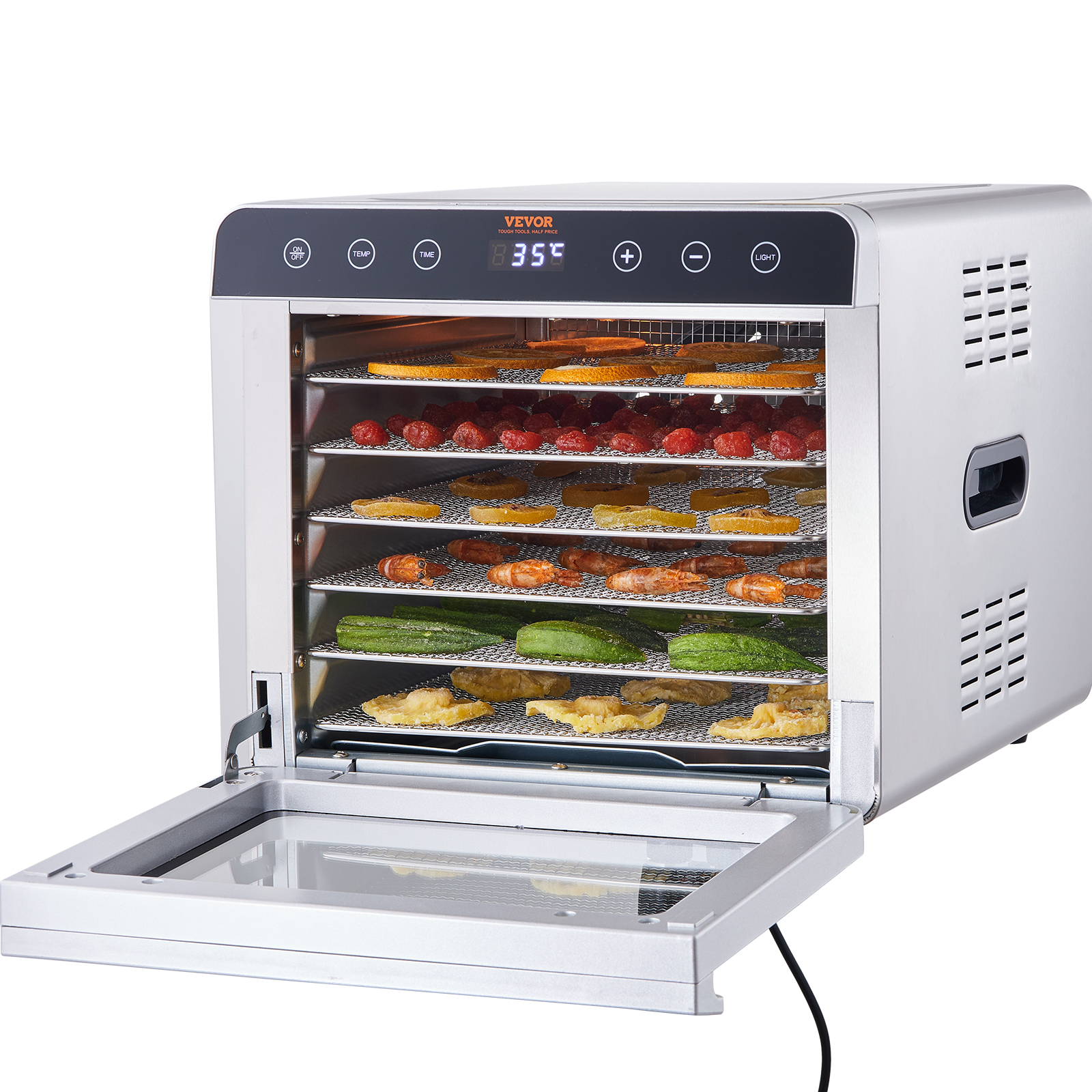 VEVOR 6/10 Trays Food Dehydrator Machine Stainless Steel Jerky Fruit Drying - Imagen 35 de 38