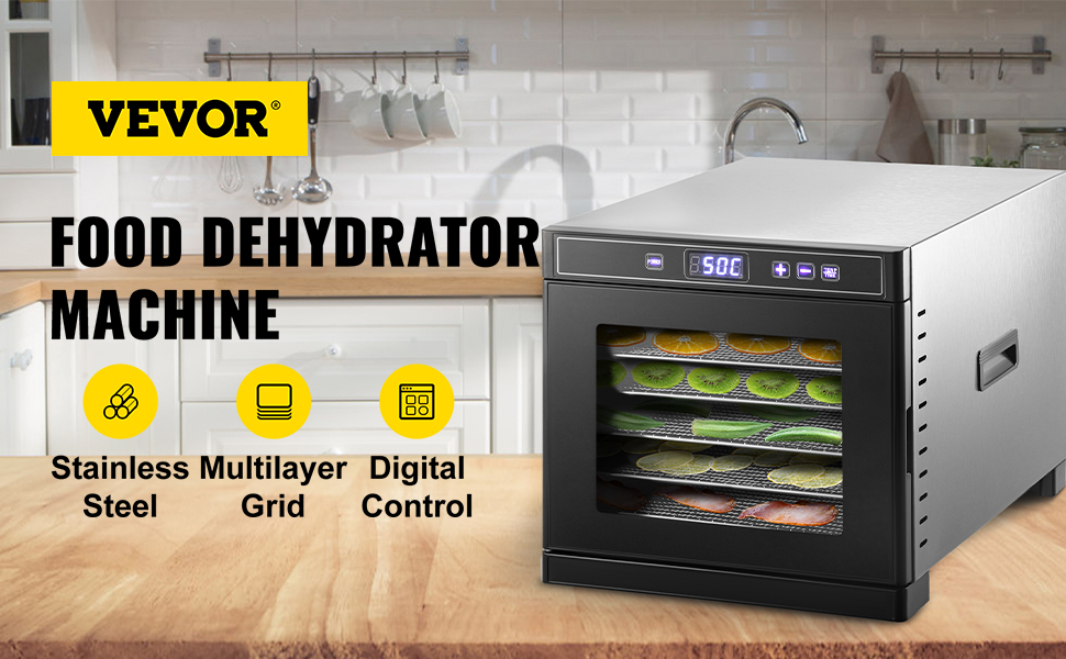 Magic Mill Pro Food Dehydrator machine | 7 Stainless Steel Trays | Dryer  for Jerky, Dog Treats, Herb, Meat, Beef, Fruit | Keep Warm Function,  Digital