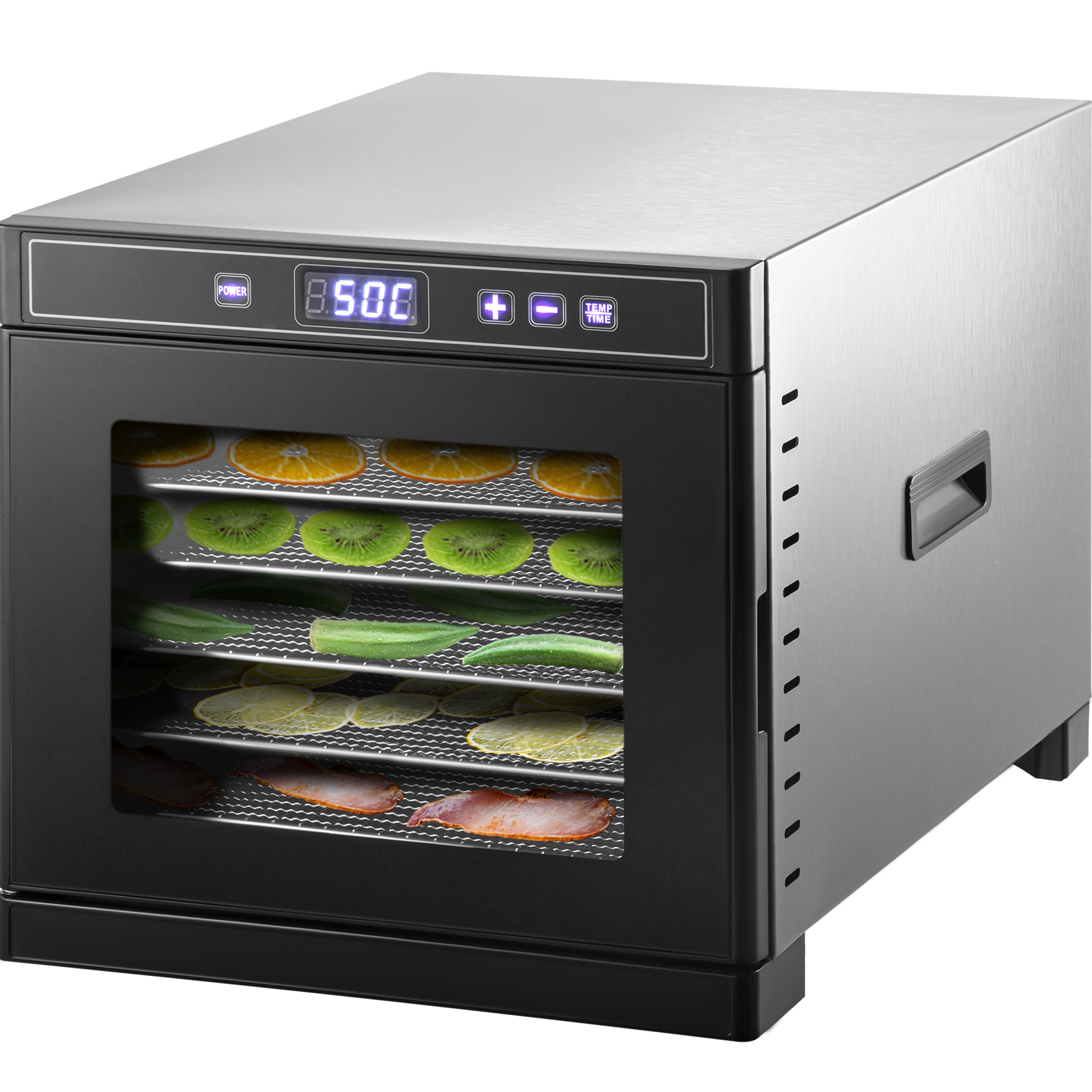 Temperatura regolabile Timer di 24 ore 6 vassoi,Display LCD Bellelife Essiccatore frutta e verdura Essiccatore Alimentare 35 ° C-70 ° C 400 W Disidratatore per Alimenti 