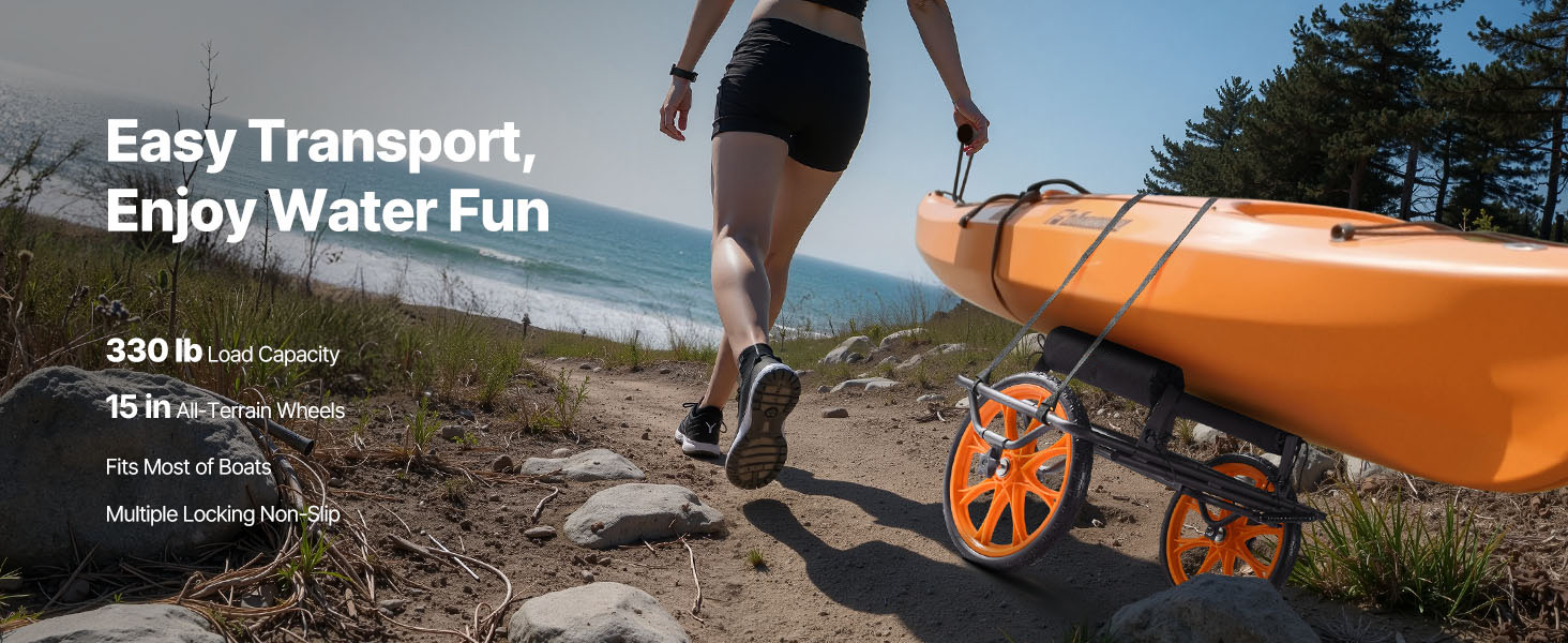 Kajakový vozík v exteriéri