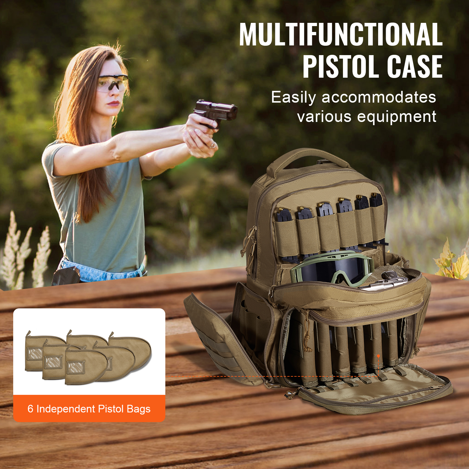 2 Gun Rifle Backpack Uimoso Tactical Range Backpack for 6/2/4/3 Pistol Gun Backpack Green ...