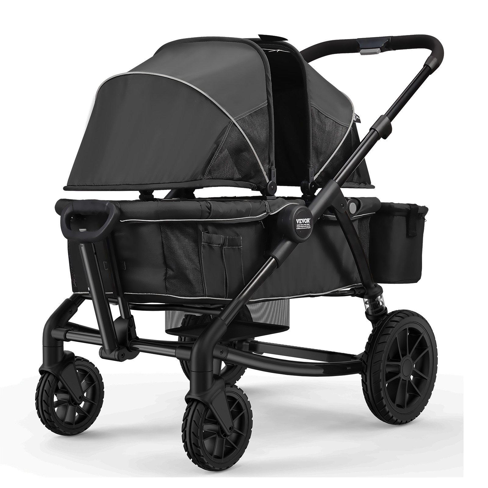 VEVOR Stroller Wagon for 2 Kids Collapsible Toddler Wagon 2 Seat w/ Canopy