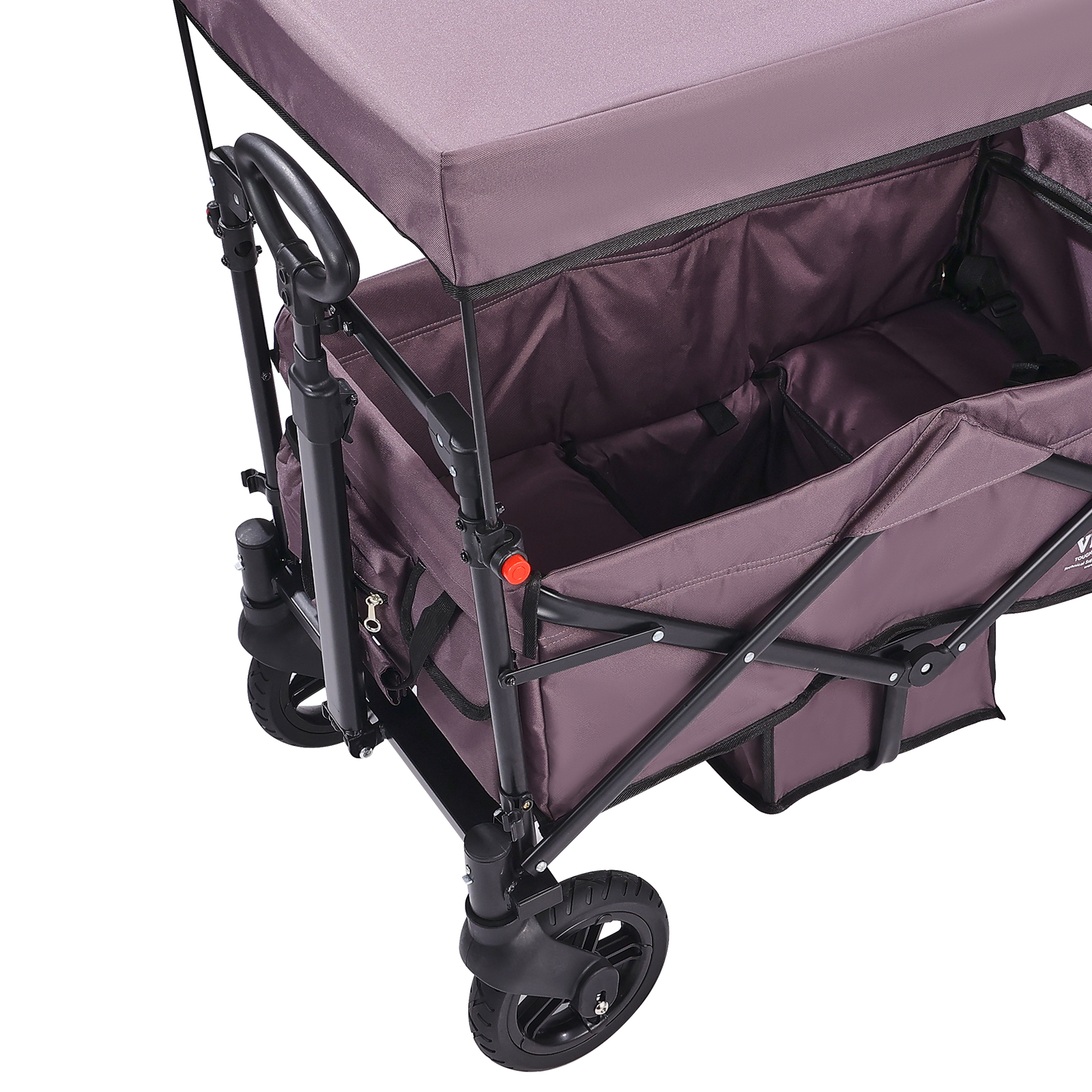 VEVOR Stroller Wagon for 2 Kids Collapsible Toddler Wagon 2 Seat w/ Canopy