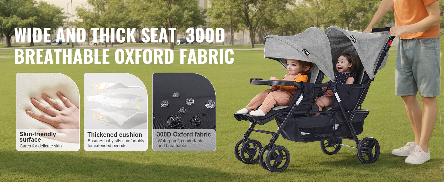 VEVOR Poussette double pliable légère siège tandem pour tout-petit