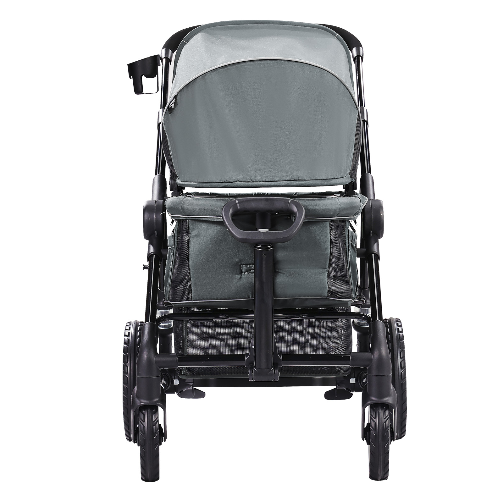 VEVOR Stroller Wagon for 2 Kids Collapsible Toddler Wagon 2 Seat w/ Canopy