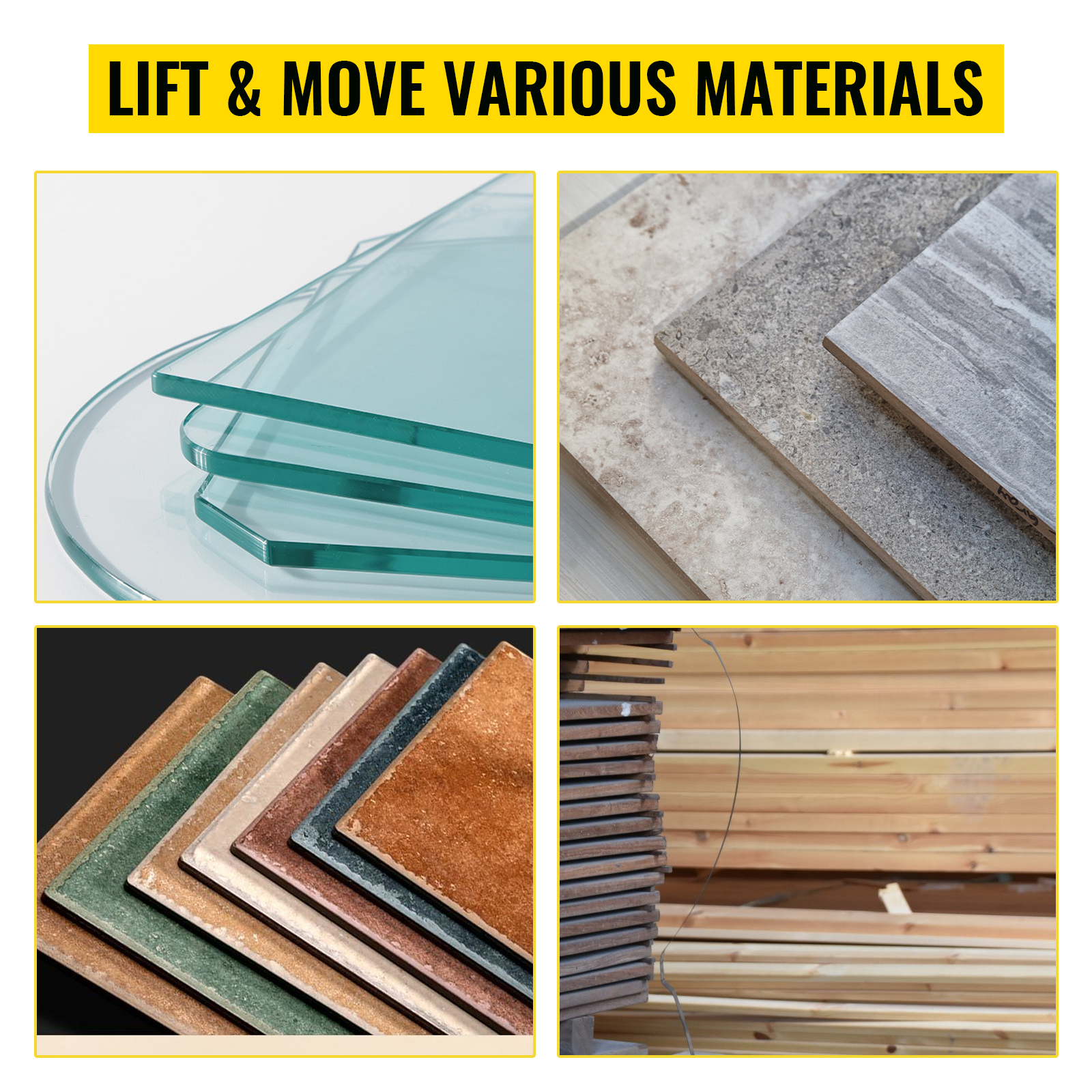 glas, tegels, hout, leisteen; til en verplaats verschillende materialen met VEVOR graniethefgereedschap.