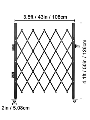 VEVOR Single Folding Security Gate, 48