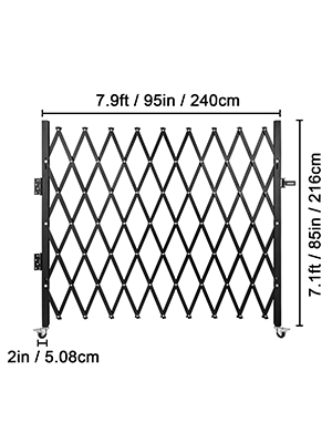 Barrière de Sécurité Extensible, Simple, 2,4 x 2,16 m