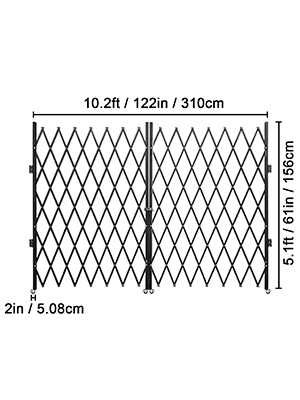 Folding Security Gate,Double,130x60 inch
