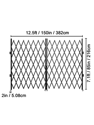Folding Security Gate,Double,153.6x78.7 inch