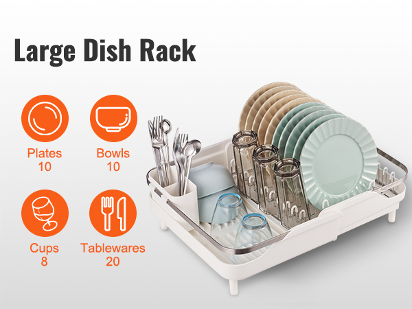 VEVOR Dish Drying Rack Expandable Drainer Stainless Steel Kitchen