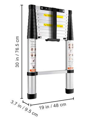 Telescoping Ladder,10.5 ft,Aluminum