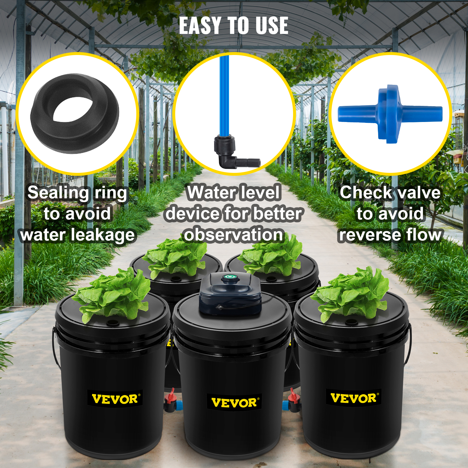 Buy 5 Gallon Square Hydroponic Bucket with Lid and 4 or 6 Net