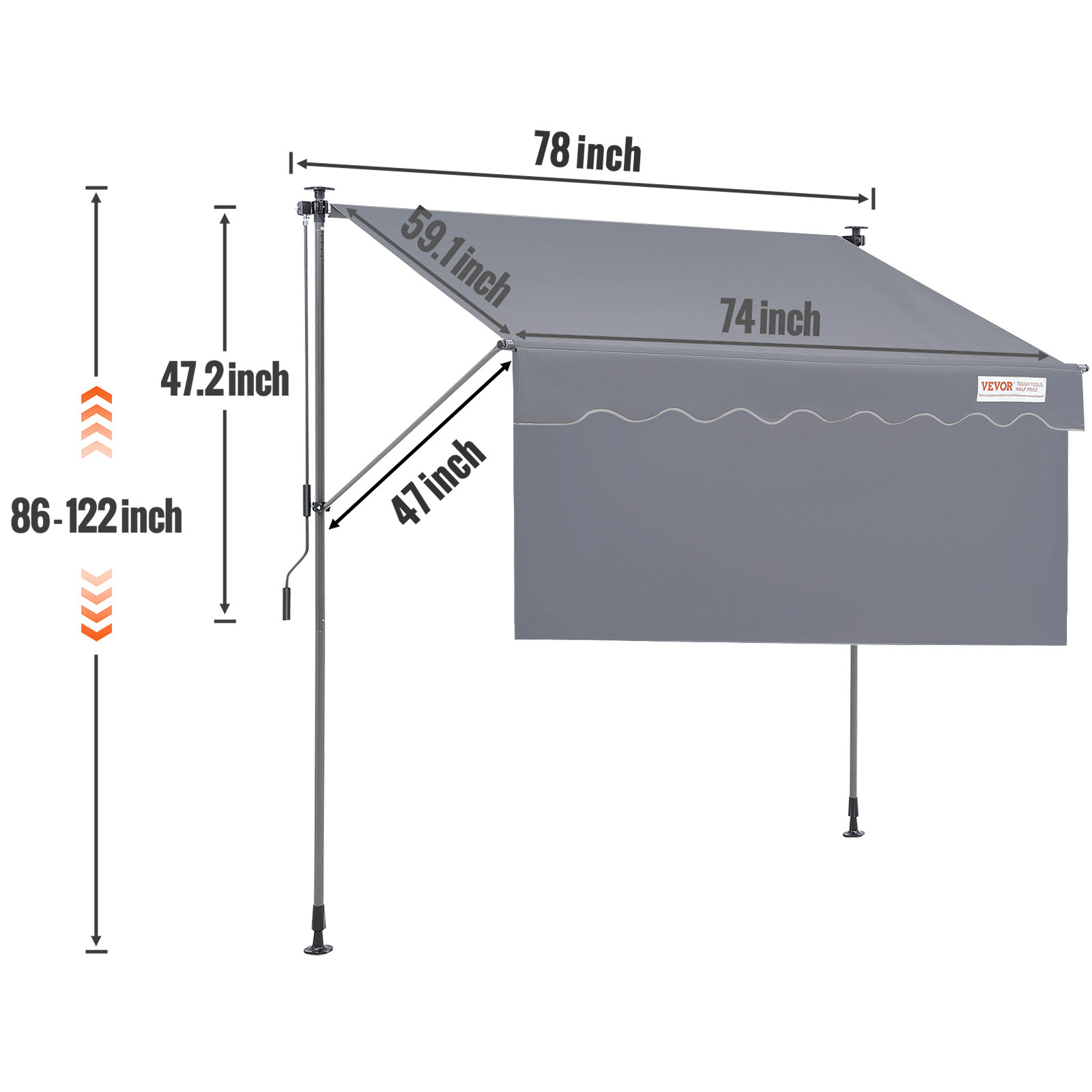 VEVOR Manual Retractable Awning, 78