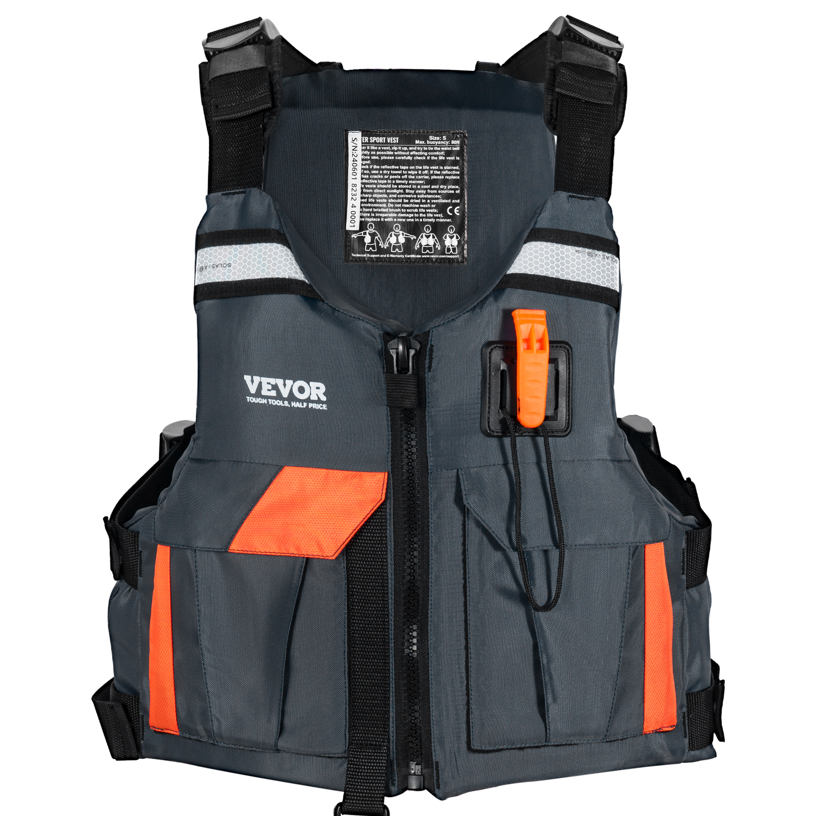 VEVOR Watersports Life Vest PFD 110N Buoyancy Life Jacket for Men & Women S-XL - Picture 47 of 50