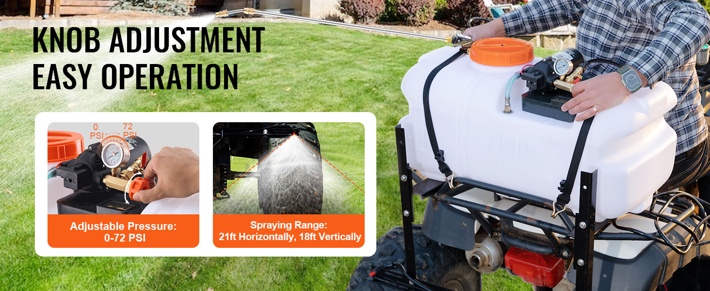 ATV Sprüher 60 L 12V Punktsprüher mit Düsen-Ausleger 7 L/min Atv Sprayer A100 2.2w