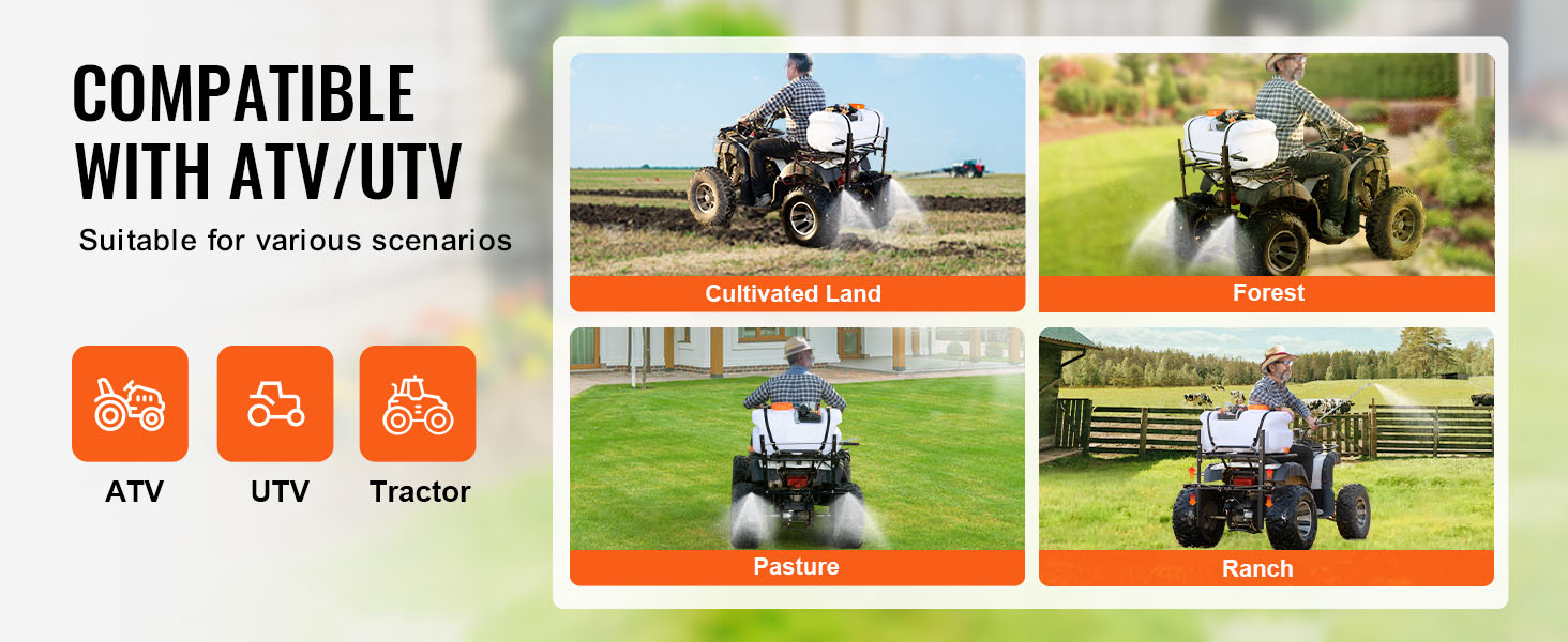 ATV Sprüher 60 L 12V Punktsprüher mit Düsen-Ausleger 7 L/min Atv Sprayer A100 2.5w