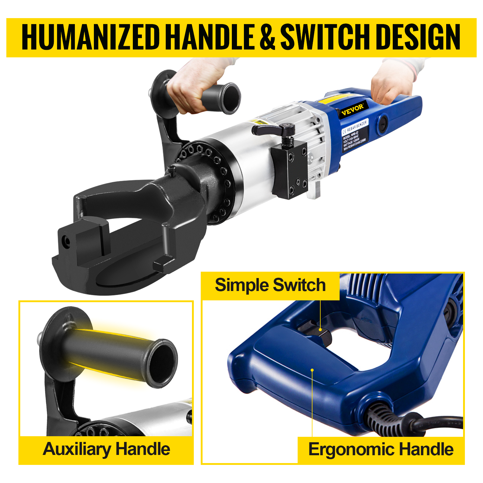 VEVOR VEVOR Hand Held Rebar Bender Electric Rebar Bender 1200W