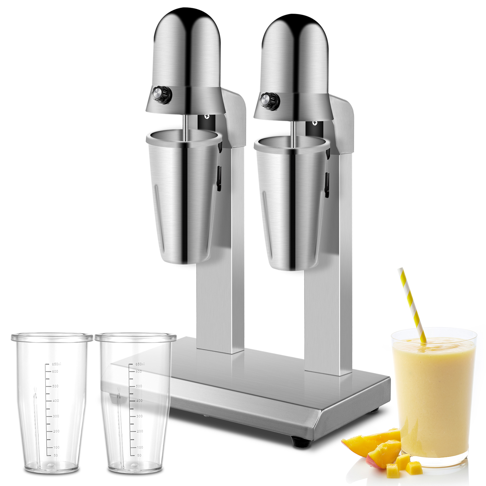 Commercial Stainless Steel MilkShake Juicers Machine Double Head Drink Mixer BAR 