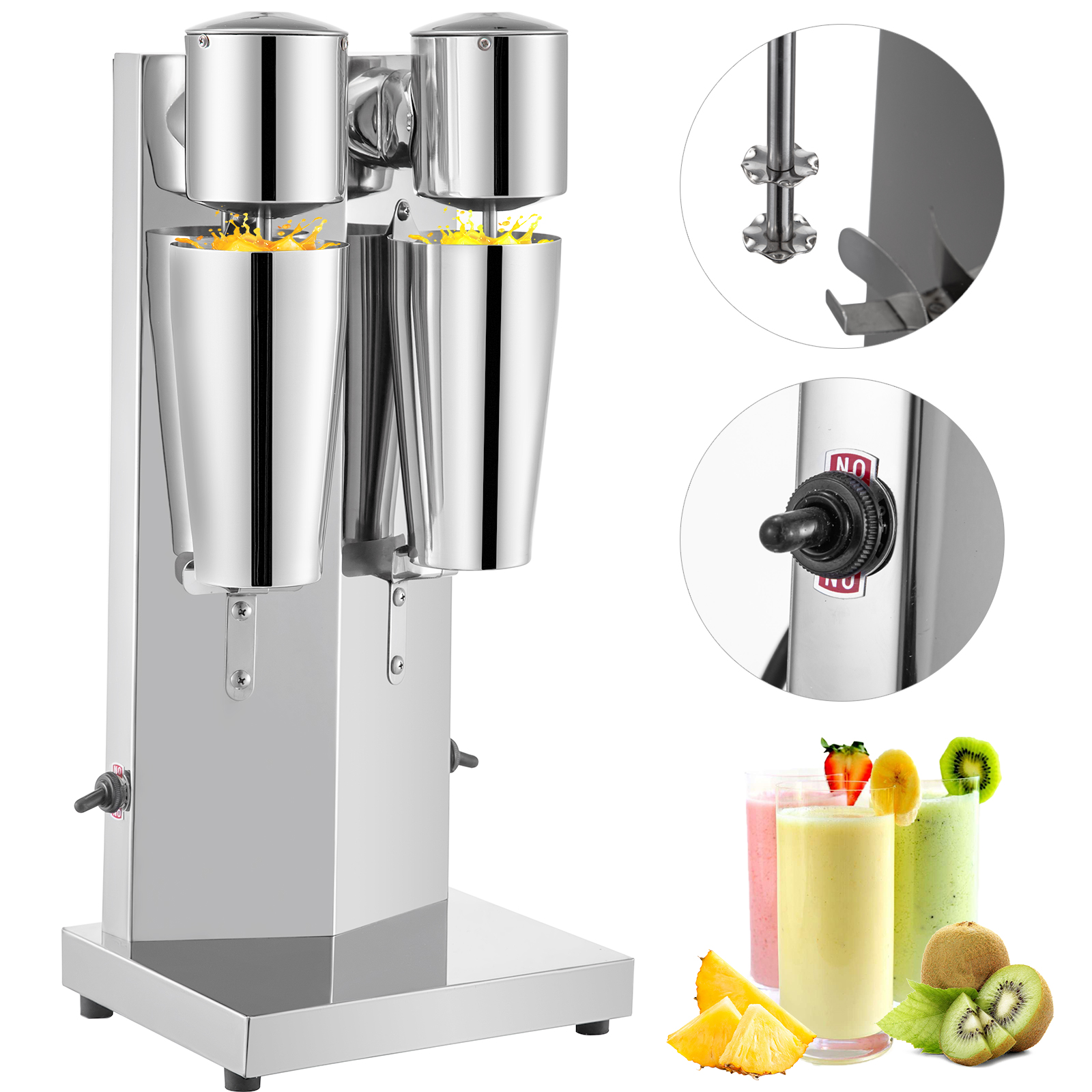 110V Commercial Milk Shake Machine Stainless Steel Double Head Drink Mixer USA 
