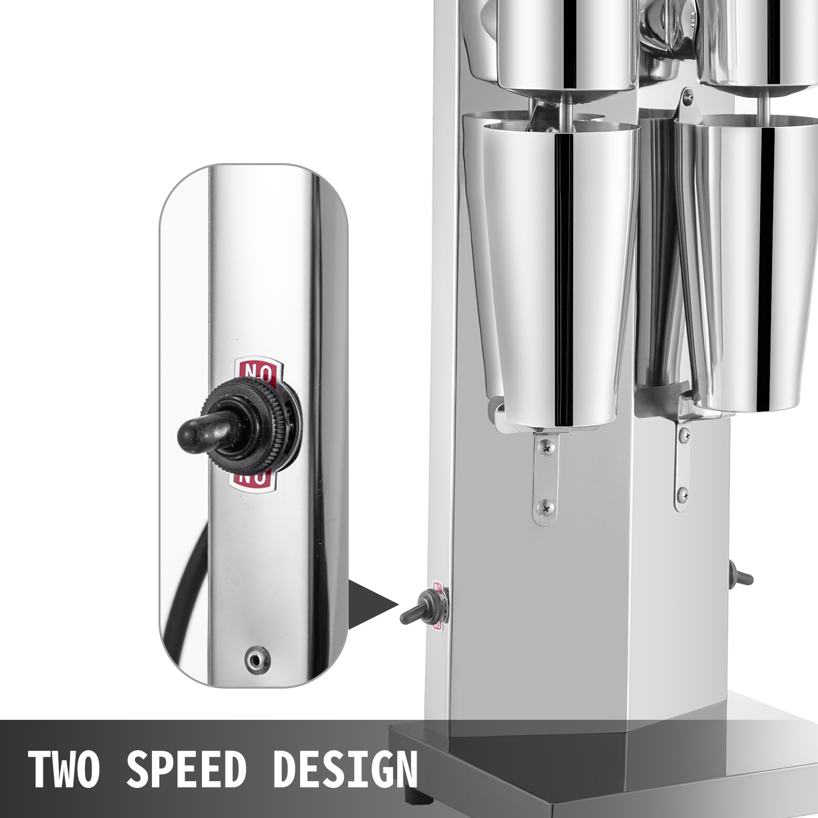 VEVOR milkshake maker with two speed design and stainless steel cups.