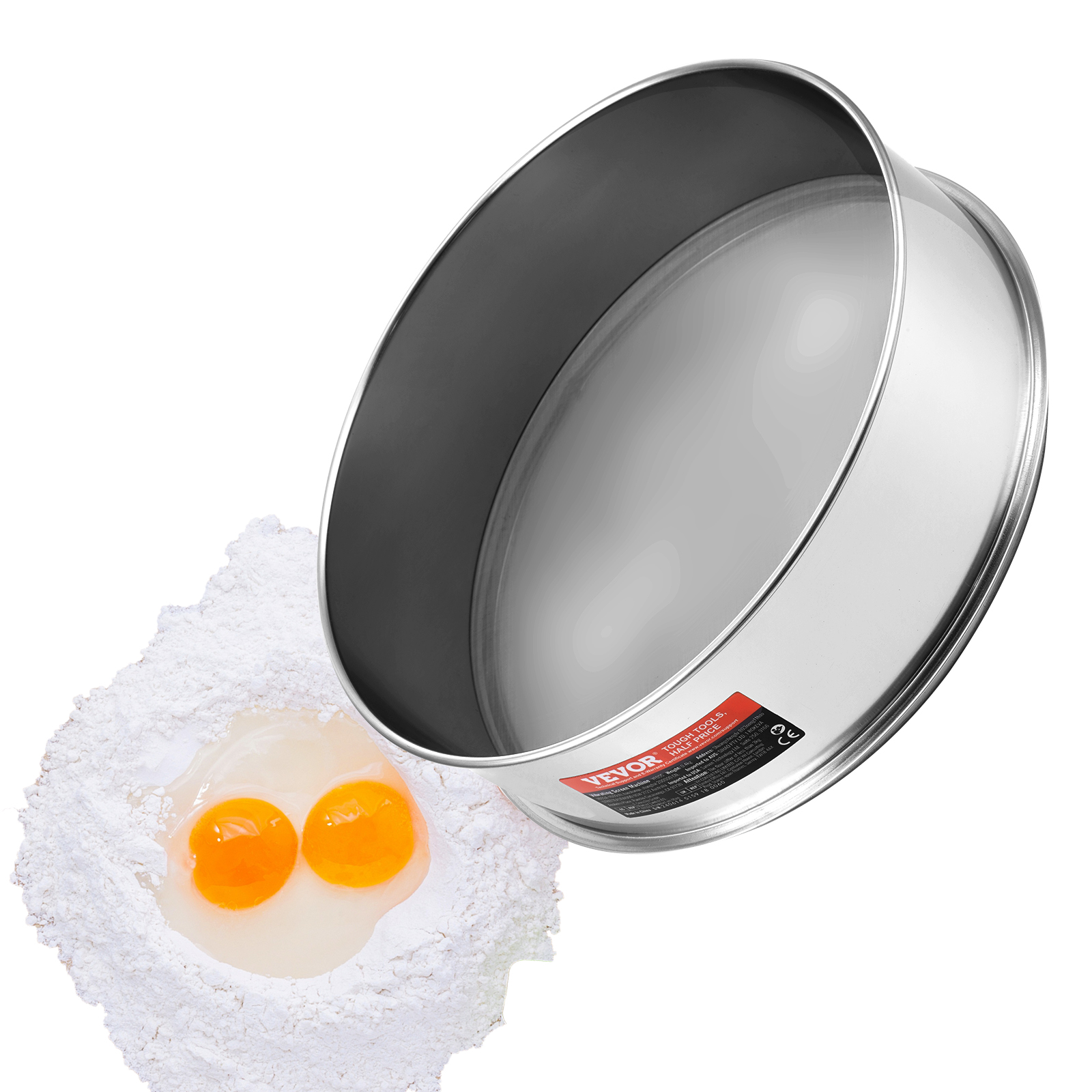 VEVOR Flour Sieve Fine Mesh Stainless Steel 10-150 Mesh Flour Sifter for Baking