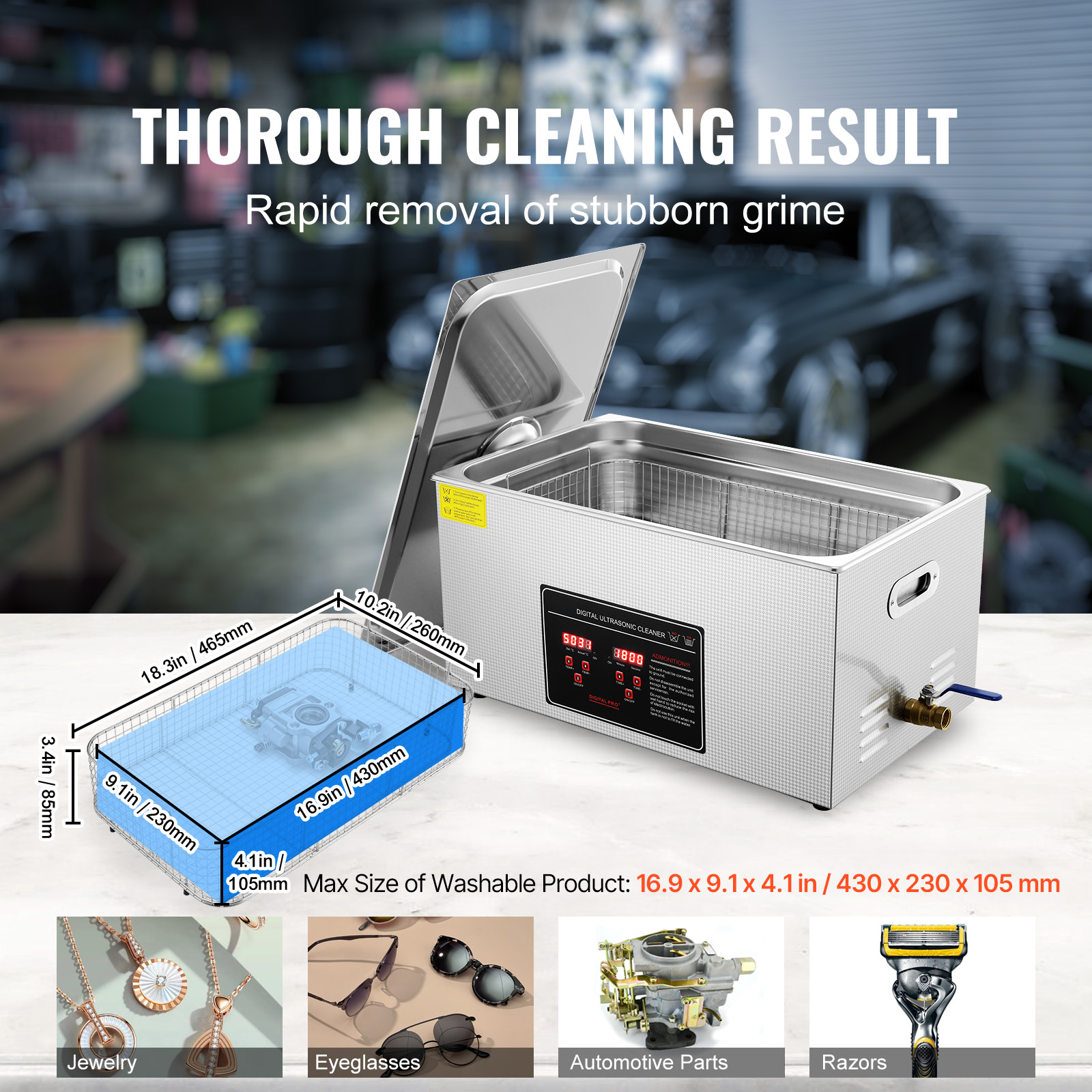 Ultrasonic Cleaner with Timer Heating Machine Digital Sonic Cleaner SUS304 - Picture 62 of 117