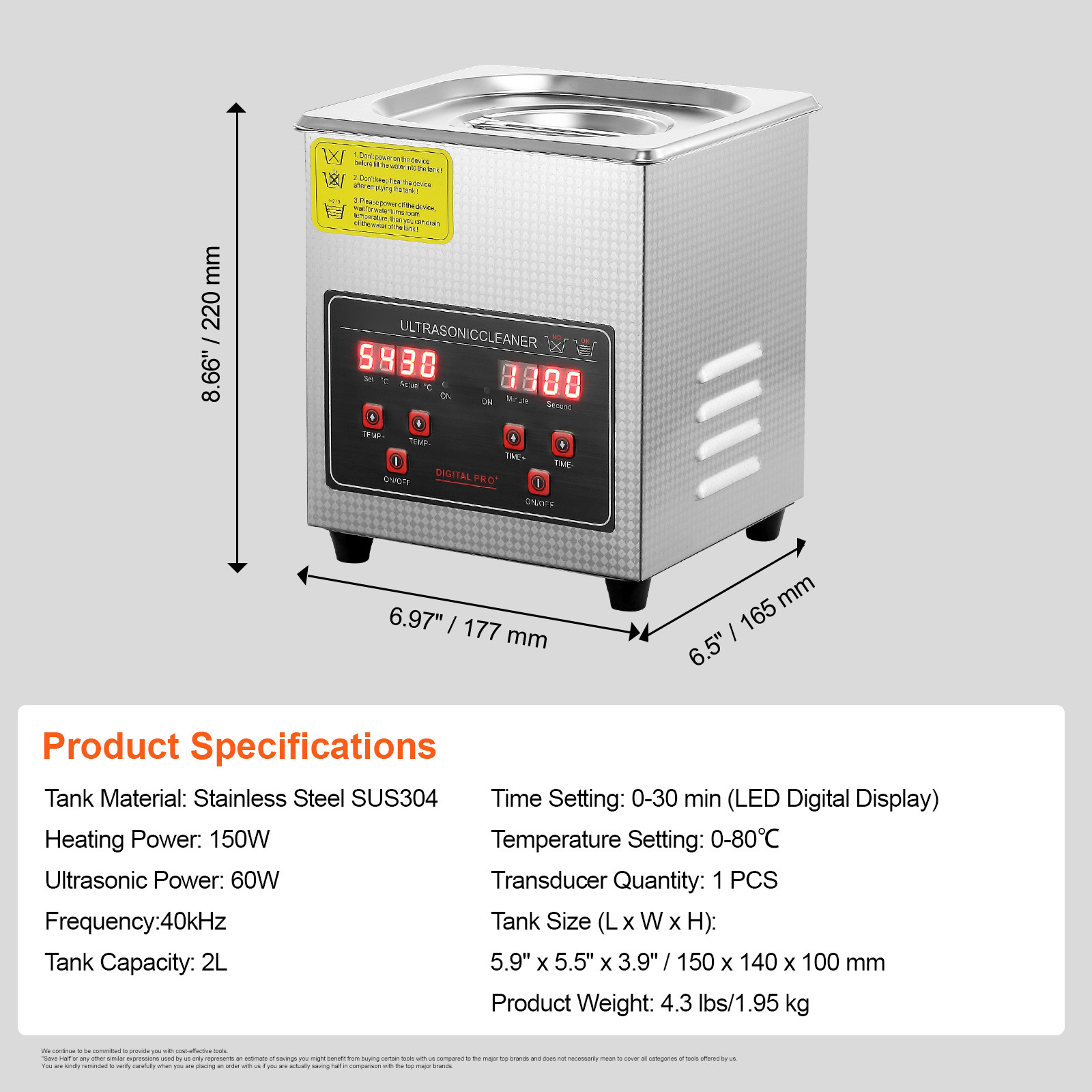 Ultrasonic Cleaner with Timer Heating Machine Digital Sonic Cleaner SUS304 - Picture 16 of 117