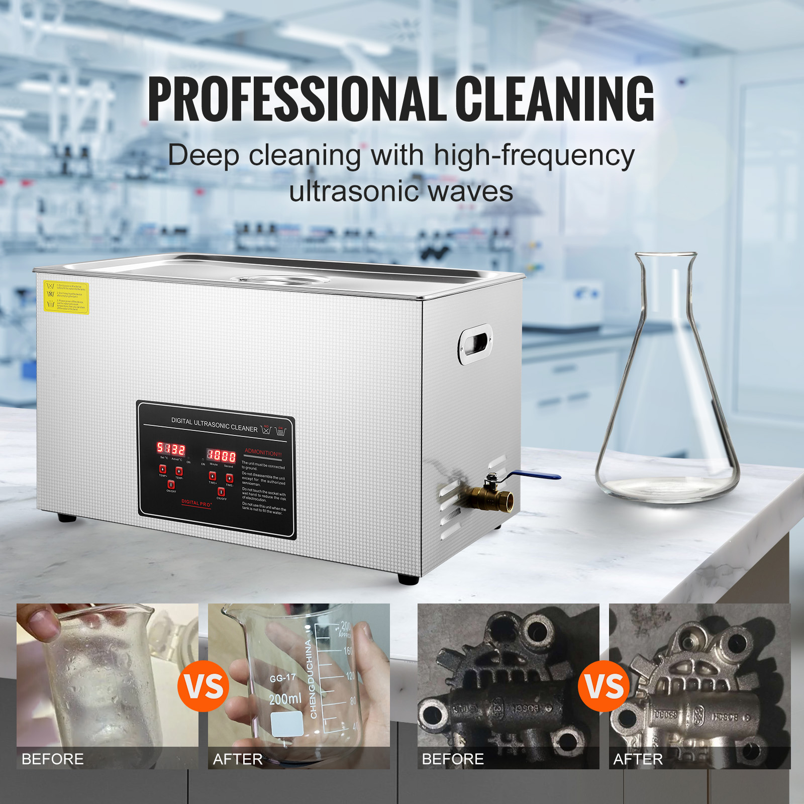Ultrasonic Cleaner with Timer Heating Machine Digital Sonic Cleaner SUS304 - Picture 71 of 117