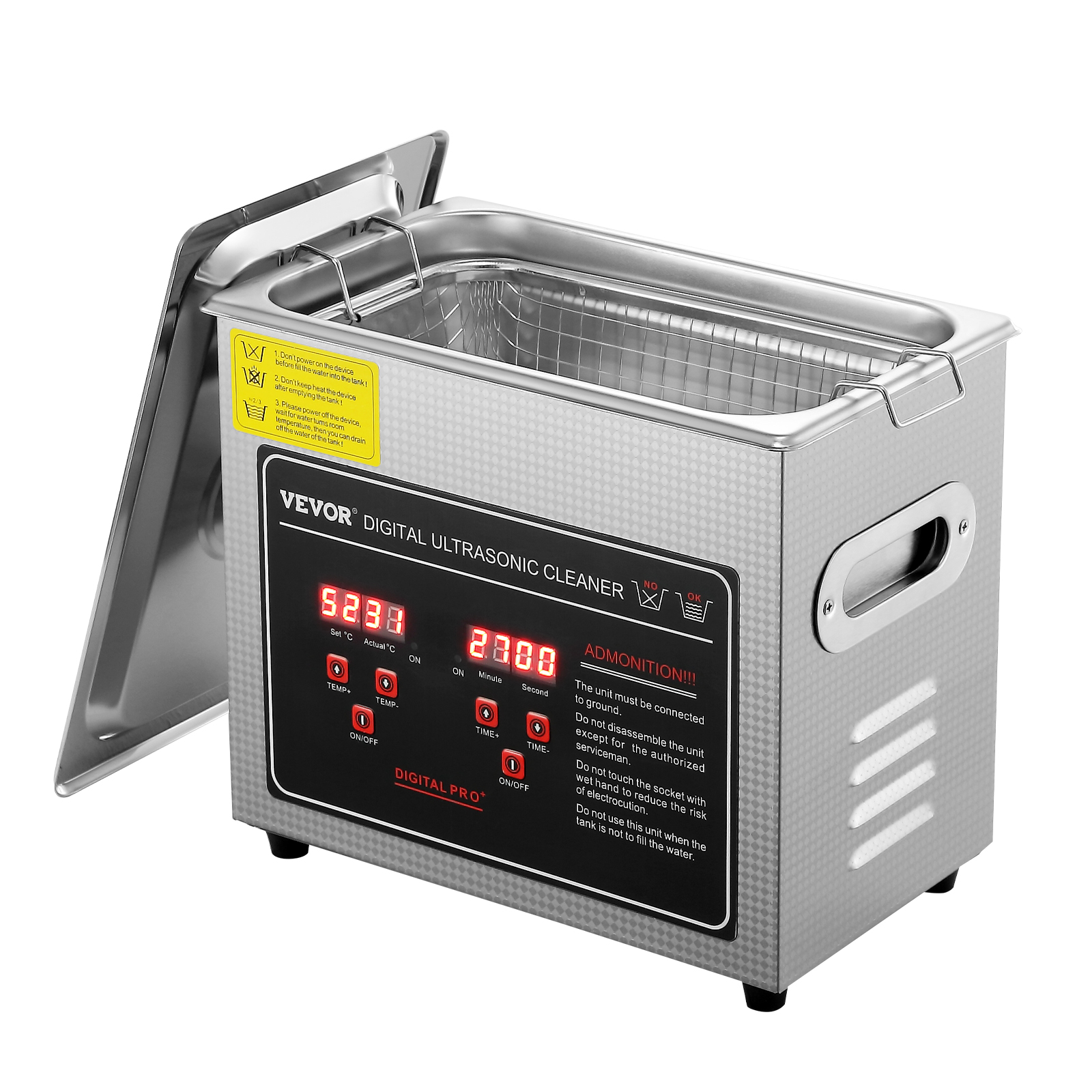 VEVOR Ultrasonic Cleaner with Timer Heating Machine Digital Sonic Cleaner  SUS304