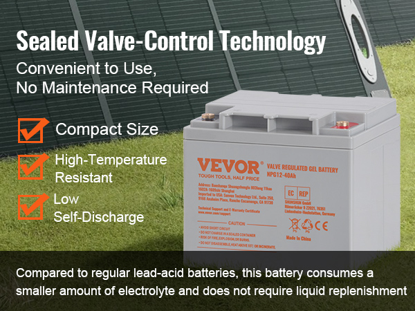 Vevor Deep Cycle Battery V Ah Agm Marine Rechargeable Battery High Self Discharge Rate