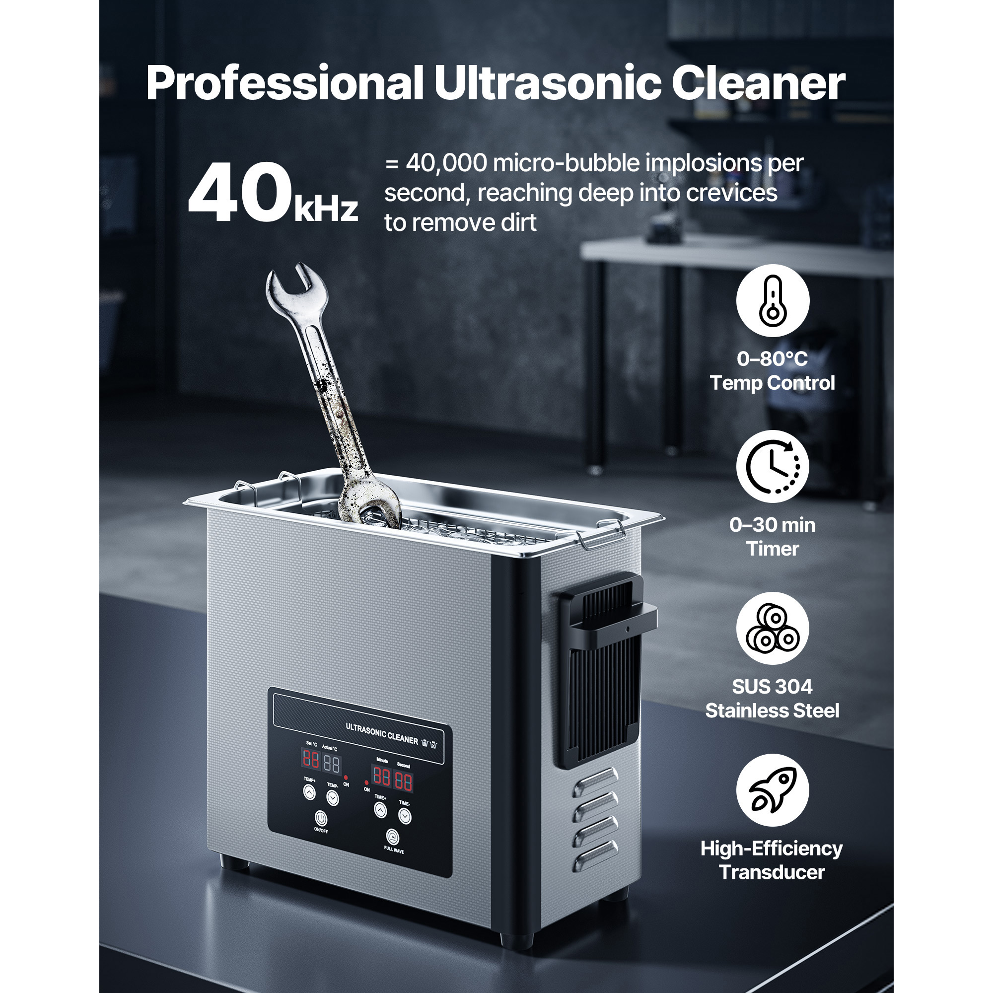 Uimoso 6-50L Ultrasonic Cleaner Jewelry Cleaning Machine Basket Digital Control