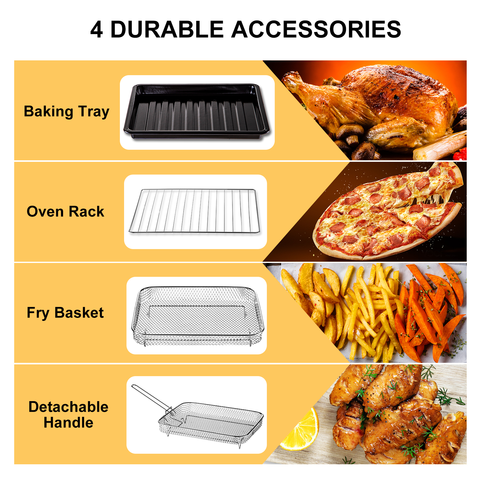 Air Fryer Basket with Handle Accessories Removable Deep Fry Mesh Basket for  Baking