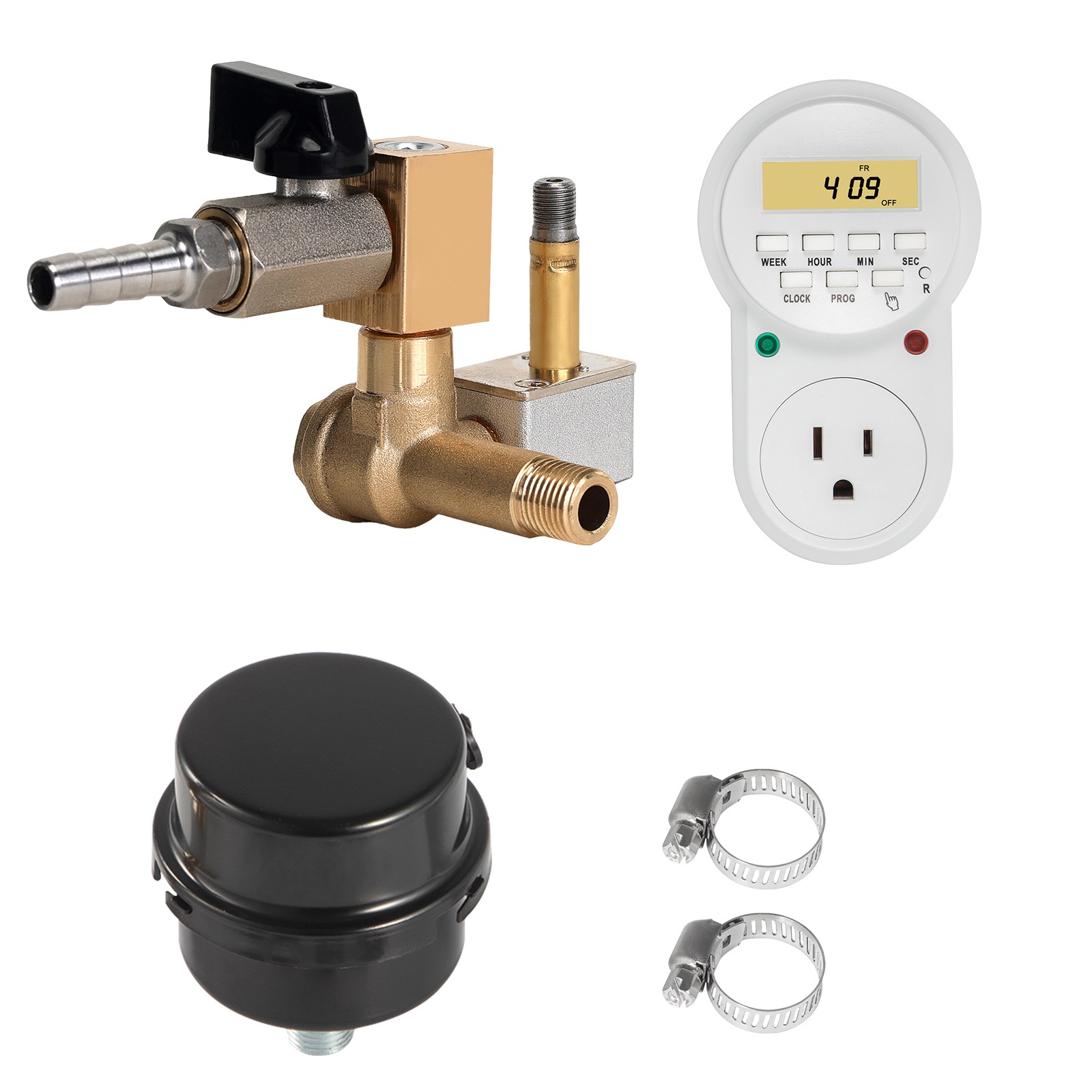 3/4 HP Pond Aeration Kit – 5.2 CFM Pump, 2x100' Airline, Diffuser, Timer – Covers 3 Acres