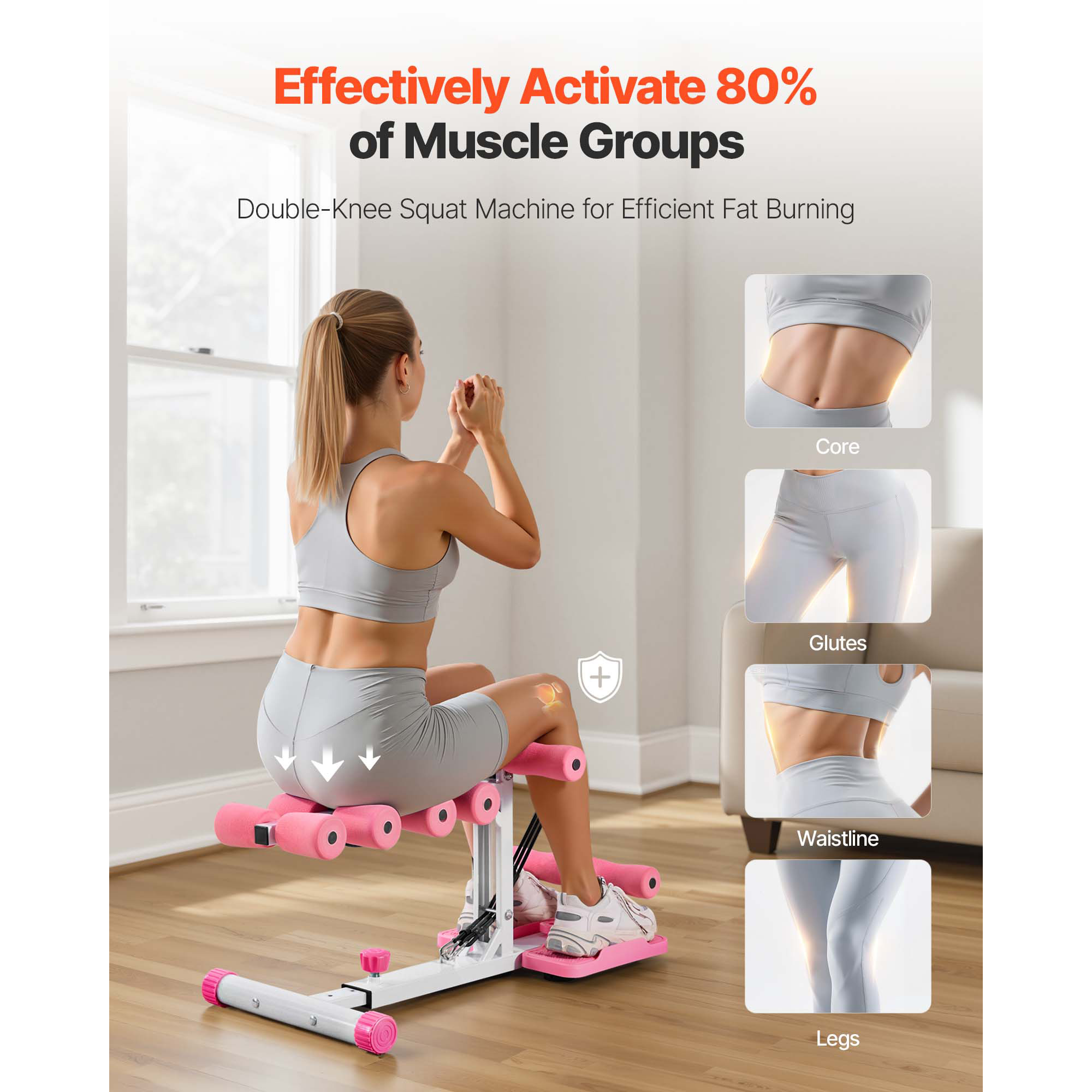 Uimoso Foldable Squat Machine with 3 Resistance Bands for Glute Exercises